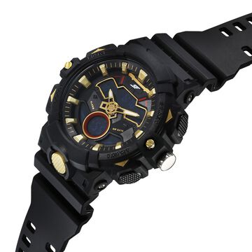 SF Analog Digital Black Dial PU Strap Watch For Men