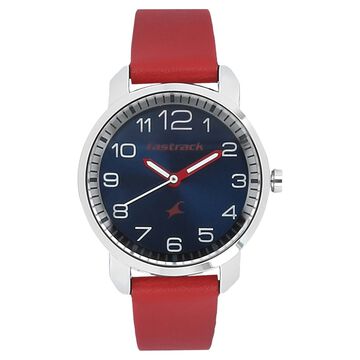 Fastrack Quartz Analog Blue Dial Leather Strap Watch for Girls