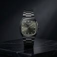 Poze Poze Quartz Analog Green Dial Grey Metal Strap Watch For Men - image number 0