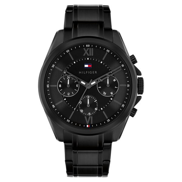 Tommy Hilfiger Quartz Multifunction Black Dial Black Stainless Steel Strap Watch For Men - image number 0