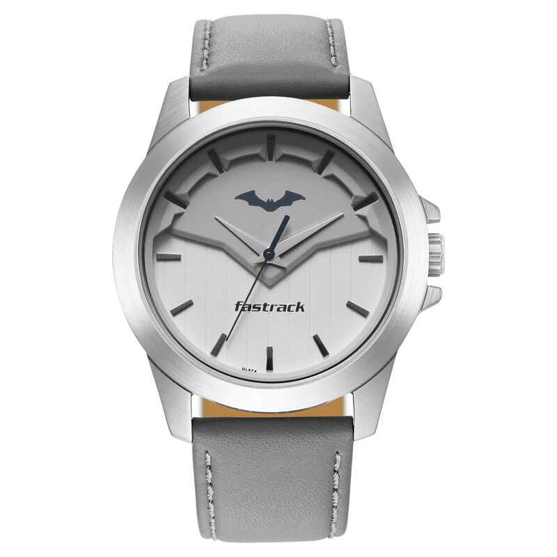 Fastrack Batman Quartz Analog Grey Dial Leather Strap Watch for Guys - image number 2