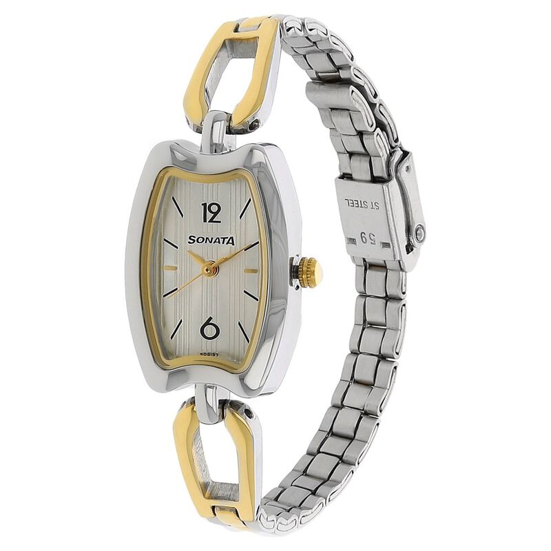 Sonata Quartz Analog Silver Dial Stainless Steel Strap Watch for Women - image number 1