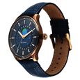 Titan Stellar Analog with Earth Disc and Blue Dial Blue Leather Strap Watch for Men - image number 4