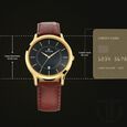 Titan Quartz Analog with Date Black Dial Leather Strap Watch for Men - image number 2