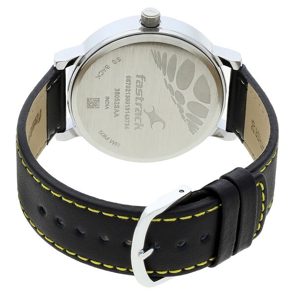 Fastrack Bold Quartz Analog Black Dial Leather Strap Watch for Guys - image number 4