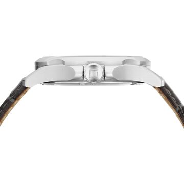 Xylys Automatic Analog White Dial Grey Leather Strap Watch For Men