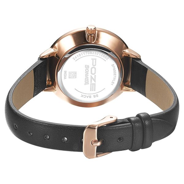 Poze by Sonata Quartz Analog Black Dial PU Leather Strap Watch for Women - image number 4