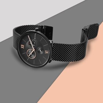 Titan Men's Slimline Multifunction Watch with Elegant Weave Strap