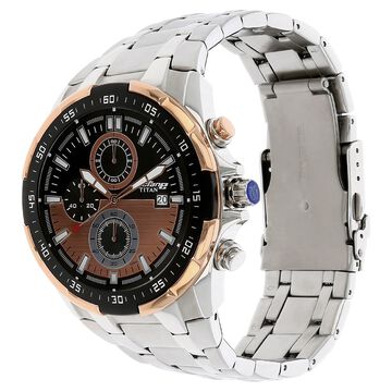 Titan Quartz Chronograph Black Dial Stainless Steel Strap Watch for Men
