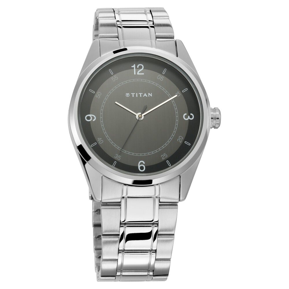 Buy Online Titan Men s Eleganza Lumina Blue Luminous Dial Watch with Sophisticated Link Metal Strap ns1729sm03 Titan