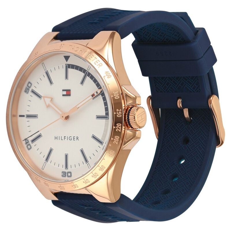 Tommy Hilfiger Quartz Analog White Dial Silicone Strap Watch for Men - image number 2