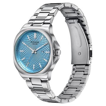 Sonata Poze Quartz Analog Blue Dial Silver Colour Stainless Steel Strap Watch For Men