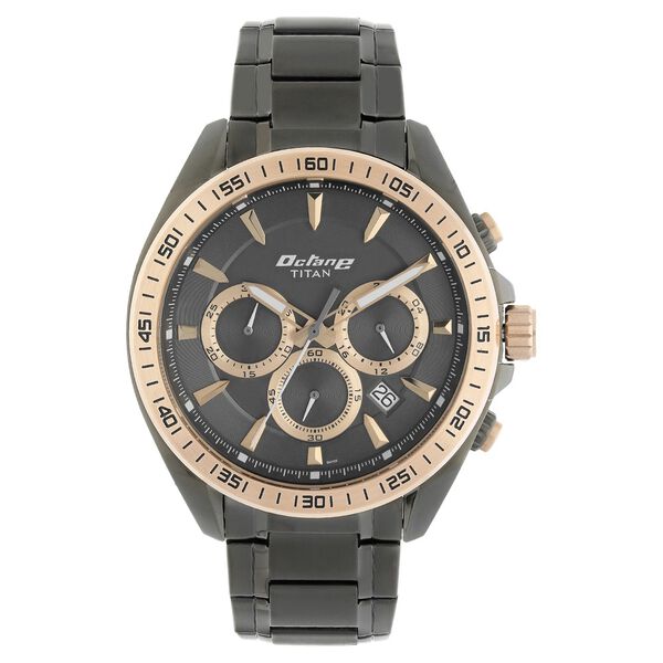Titan Quartz Chronograph Black Dial Stainless Steel Strap Watch for Men - image number 0