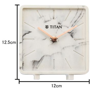 Titan Contemporary Marble Texture Table Clock 12.5 x 12.5 cm (Small)