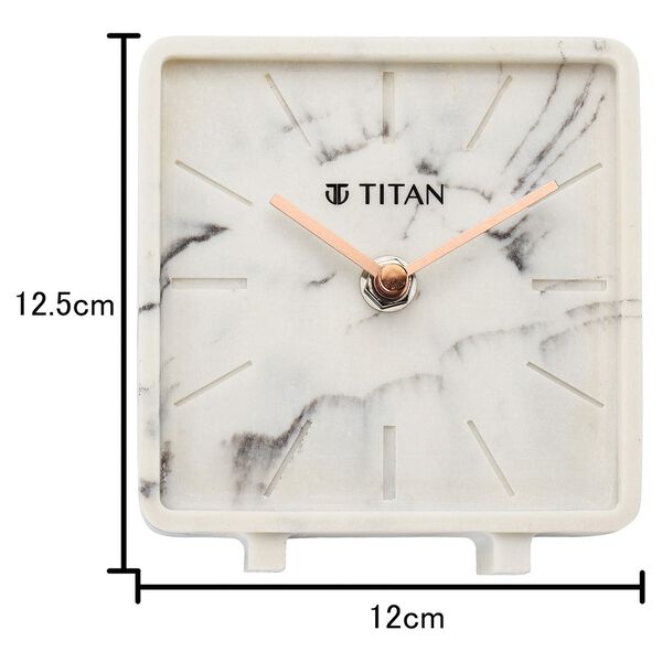 Titan Contemporary Marble Texture Table Clock 12.5 x 12.5 cm (Small) - image number 3