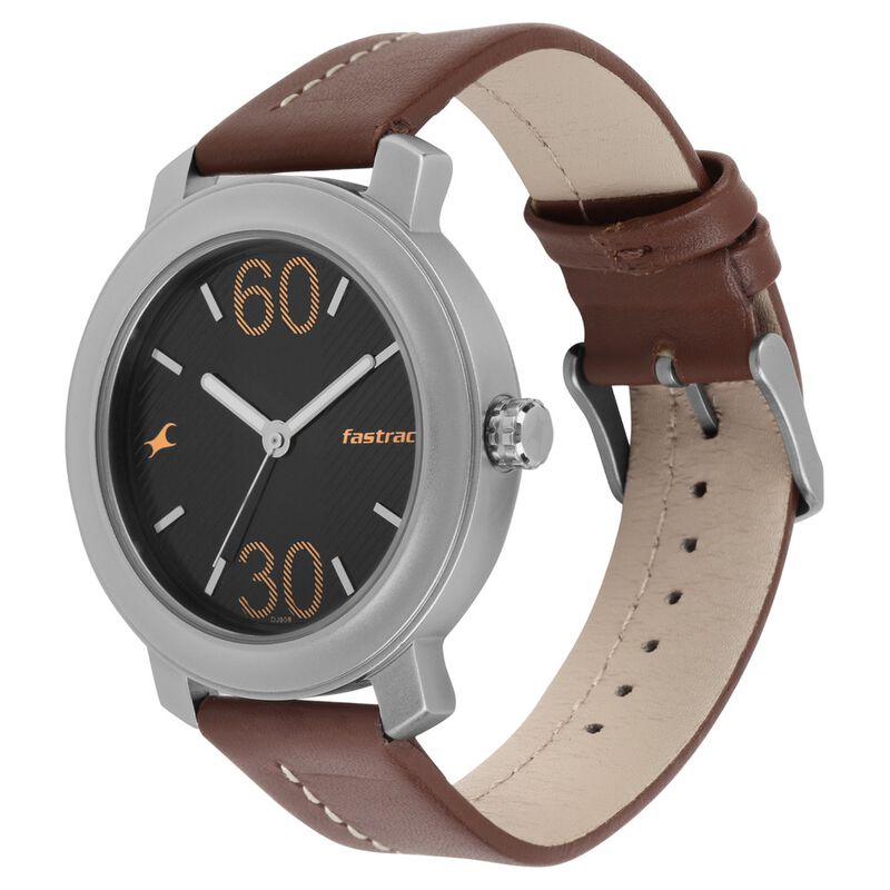Fastrack Quartz Analog Grey Dial Leather Strap Watch for Guys - image number 2