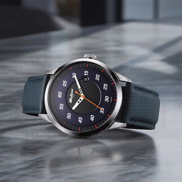 Titan Octane Quartz Analog with Date Blue Dial With Blue Leather Strap Watch For Men