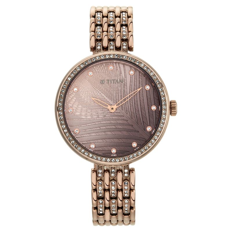 Titan Animalia Brown Dial Analog Stainless Steel Strap watch for Women - image number 2