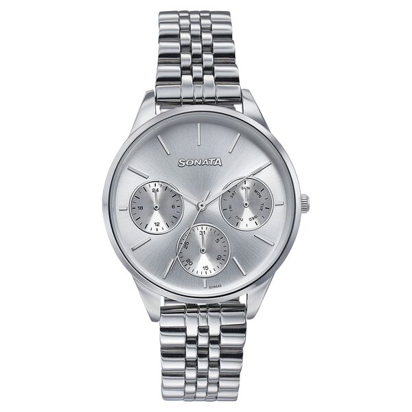 Sonata Wedding Edit Quartz Multifunction Silver Dial Stainless Steel Strap Watch For Women - image number 1
