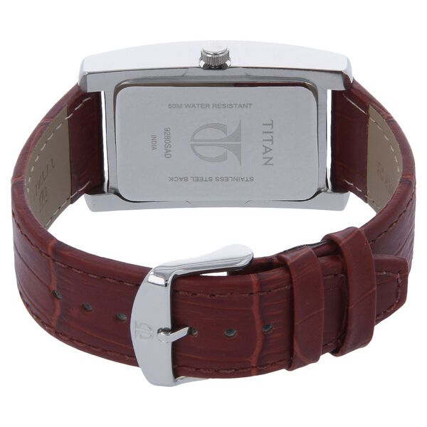 Titan Metal Black Dial Analog with Date Leather Strap Watch for Men - image number 3