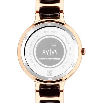 Xylys Swiss Analog Rose Gold Steel And Ceramic Strap Mother Of Pearl Dial Watch For Women
