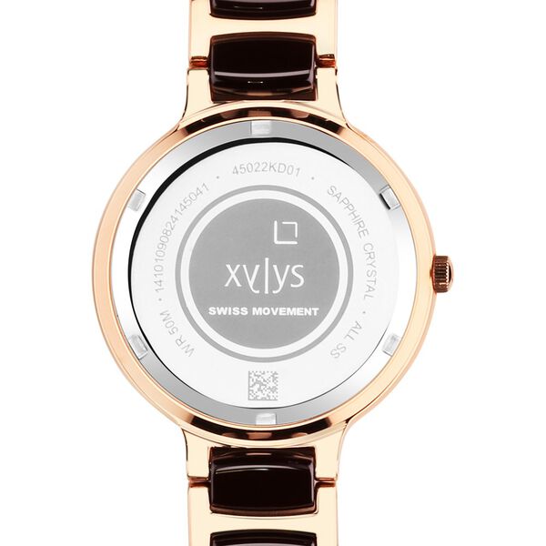 Xylys Swiss Analog Rose Gold Steel And Ceramic Strap Mother Of Pearl Dial Watch For Women - image number 4