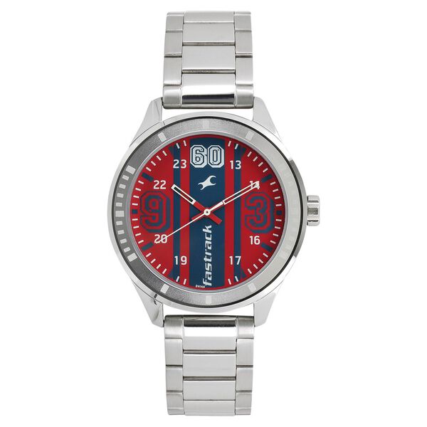 Fastrack Varsity Quartz Analog Red Dial Stainless Steel Strap Watch for Guys - image number 0