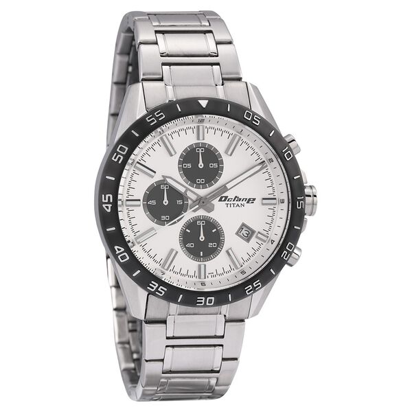 Titan Octane White Chrono Stainless Steel Strap watch for Men - image number 1