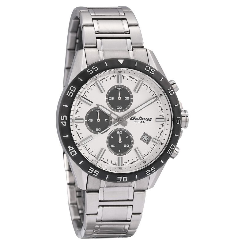 Titan Octane White Chrono Stainless Steel Strap watch for Men - image number 1
