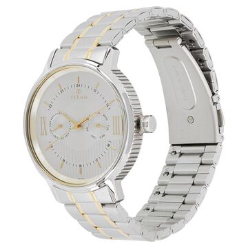 Titan Regalia Baron Silver Dial Analog with Day and Date Stainless Steel Strap watch for Men