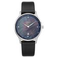 Xylys Swiss Analog with Date Black Leather Strap Mother of Pearl Dial Watch For Women - image number 1