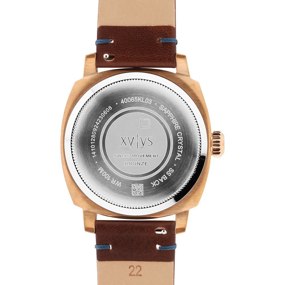 Buy Online Xylys Quartz Analog Blue Dial Brown Leather Strap Watch