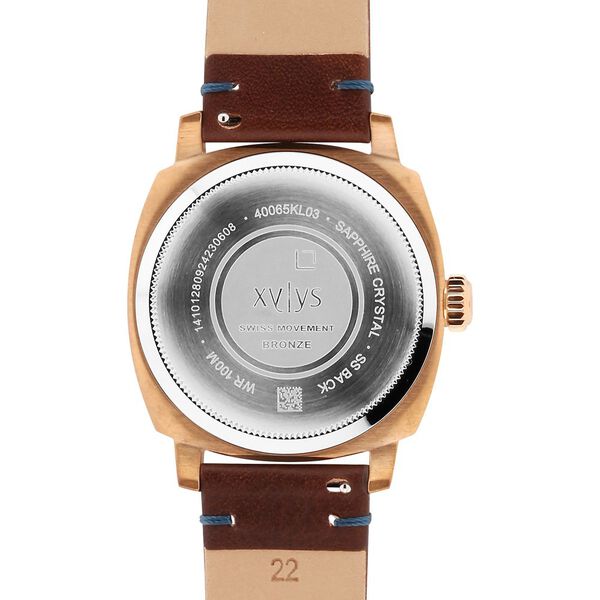 Xylys Quartz Analog Blue Dial Brown Leather Strap Watch For Men - image number 4