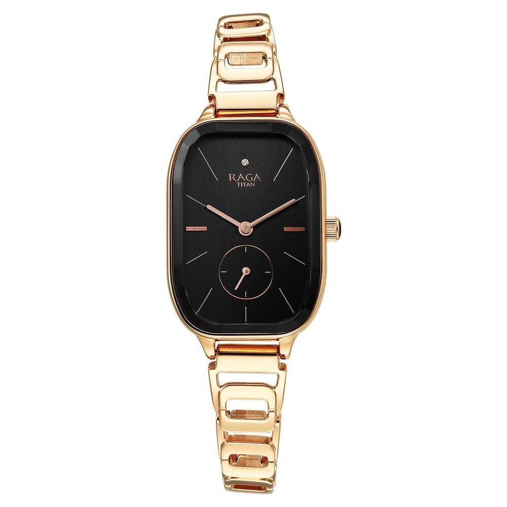 Buy Online Titan Raga Chic Quartz Analog Black Dial Rose Gold