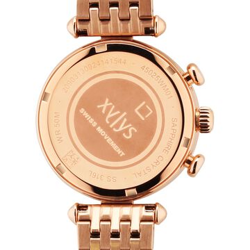 Xylys Quartz Chronograph Rose Gold Dial Rose Gold Stainless Steel Strap Watch For Women