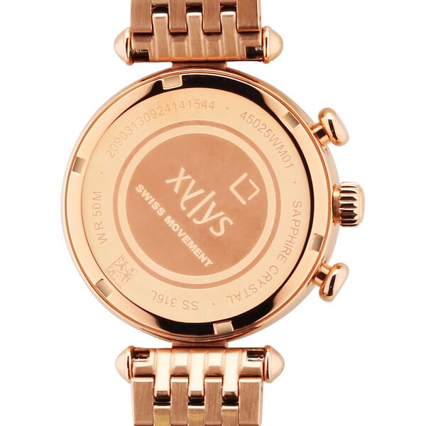 Xylys Quartz Chronograph Rose Gold Dial Rose Gold Stainless Steel Strap Watch For Women - image number 4