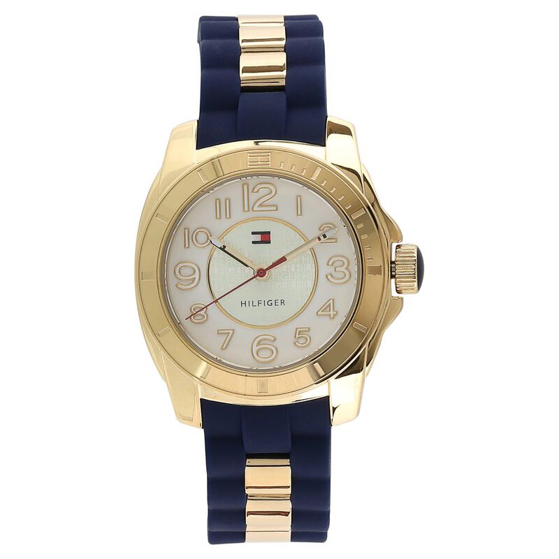 Tommy Hilfiger Quartz Analog Silver Dial Silicone Strap Watch for Women