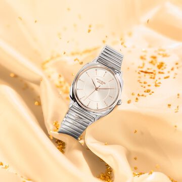 Sonata Poze Quartz Analog Silver Dial Silver Colour Stainless Steel Strap Watch For Women