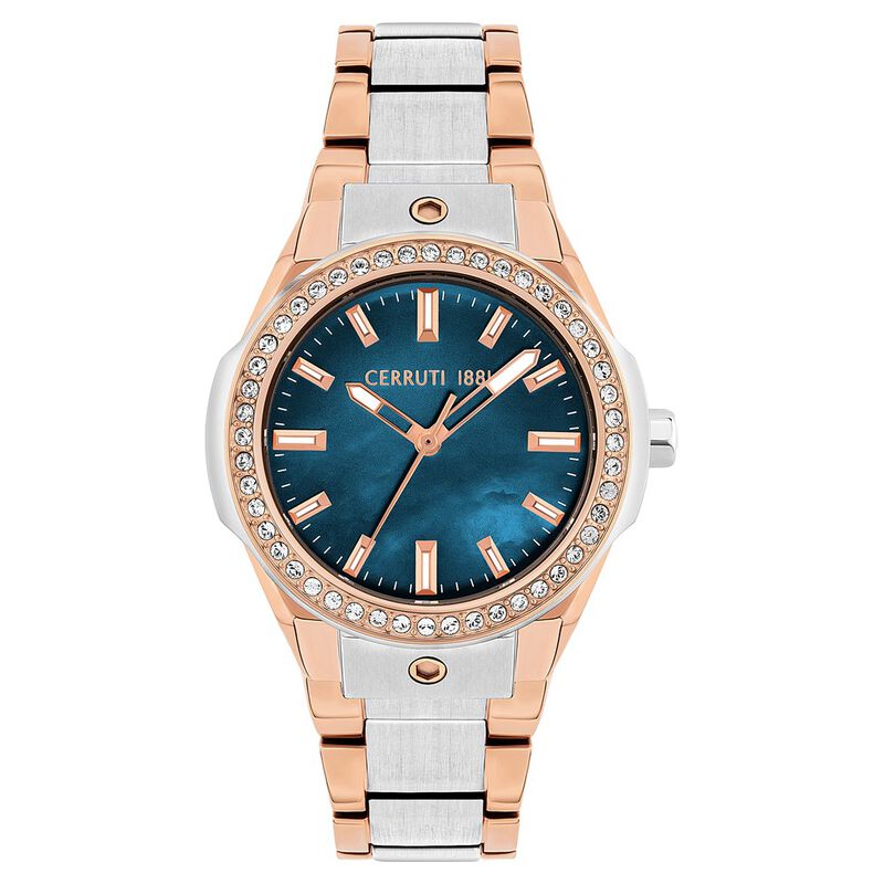 Cerruti 1881 Quartz Analog Blue Dial Stainless Steel Strap Watch for Women