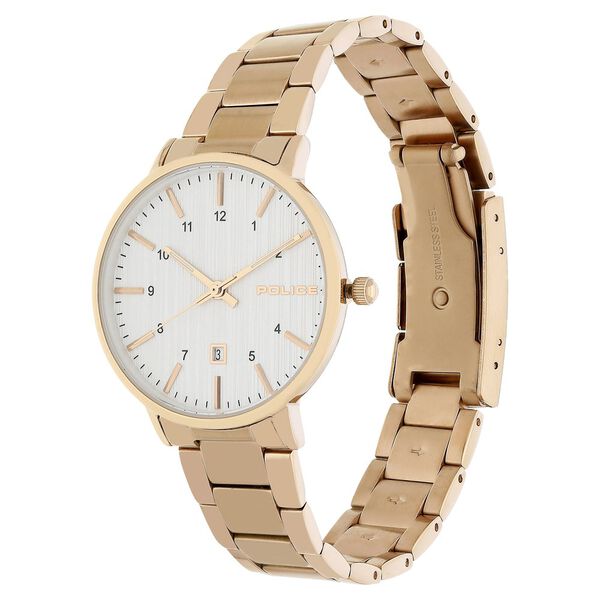 Police Quartz Analog with Date White Dial Stainless Steel Strap Watch for Men - image number 2