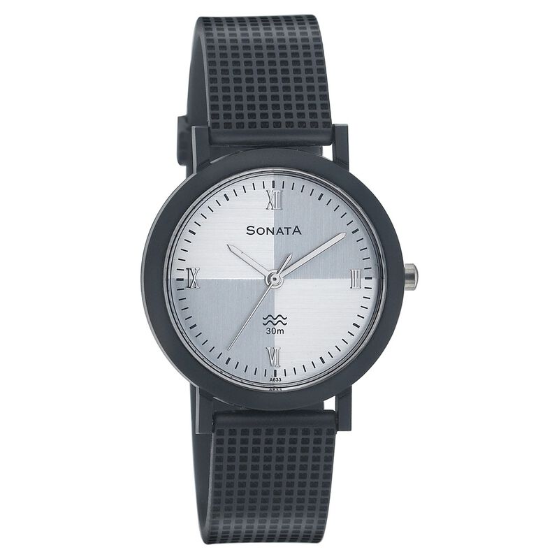 Sonata Quartz Analog Silver Dial Strap Watch for Men