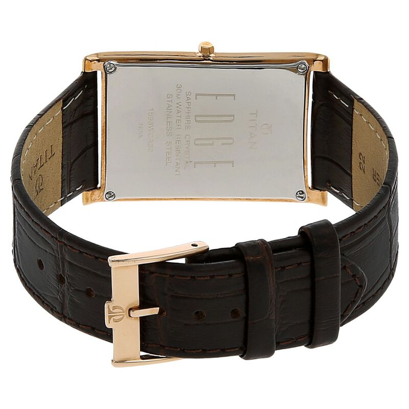 Titan Quartz Analog Brown Dial Leather Strap Watch for Men - image number 3