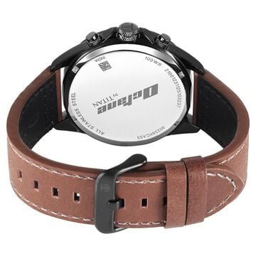 Titan Octane Cred Analog with Black Dial Brown Leather Strap Watch for Men