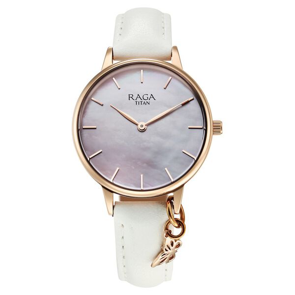 Titan Raga Showstopper Quartz Analog Mother Of Pearl Dial Metal Strap Watch For Women - image number 0
