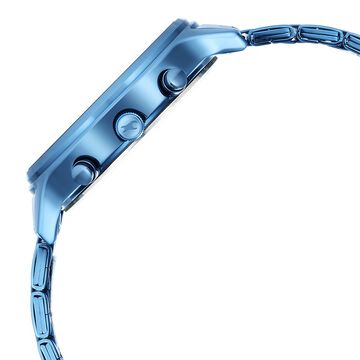 Fastrack Style Up Blue Dial Stainless Steel Strap Watch for Girls