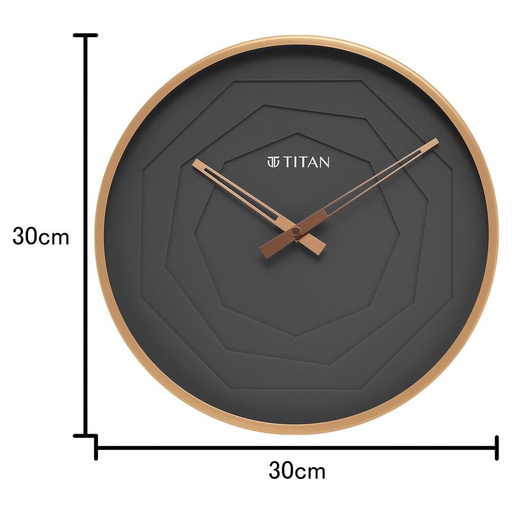 Buy Online Titan Metallic Wall Clock with rose Gold Frame and