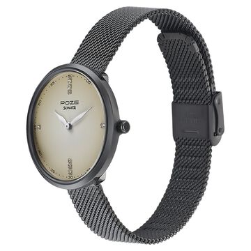 Sonata Poze Quartz Analog White Dial Mesh Strap Watch for Women