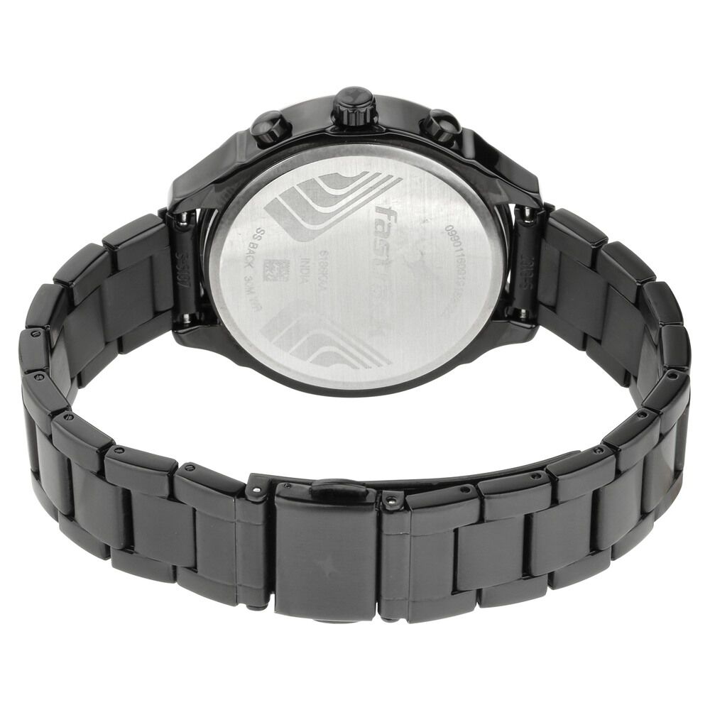 Buy Online Fastrack All Nighters Quartz Analog Black Dial Stainless Steel Strap Watch for Girls 6186km01 p Titan
