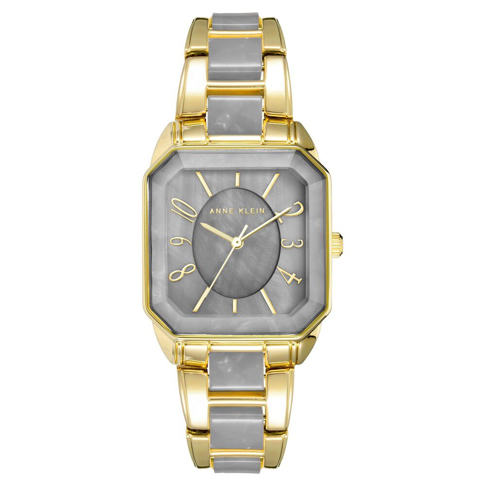 Anne Klein Quartz Analog Grey Dial Golden Plastic Strap Watch For Women-image-29