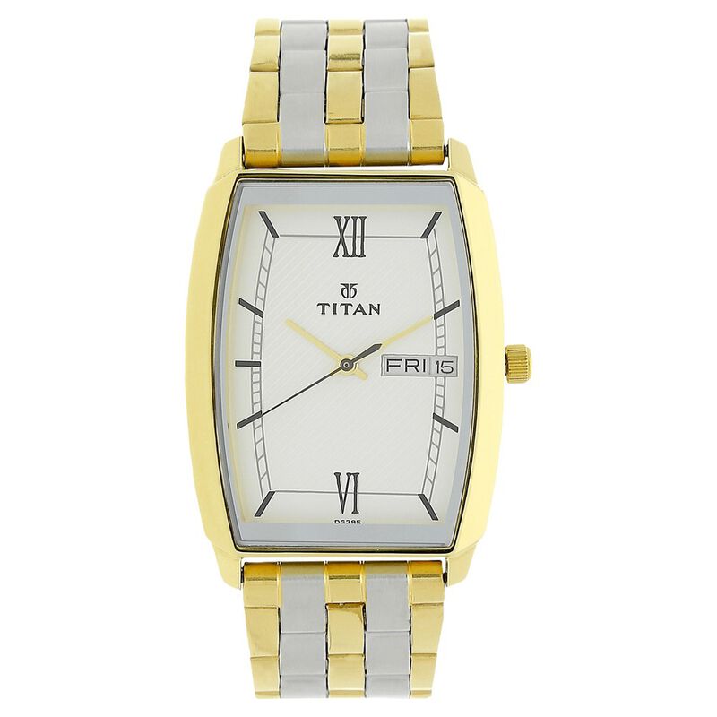 Titan Karishma White Dial Analog with Day and Date Stainless Steel Strap Watch for Men - image number 0